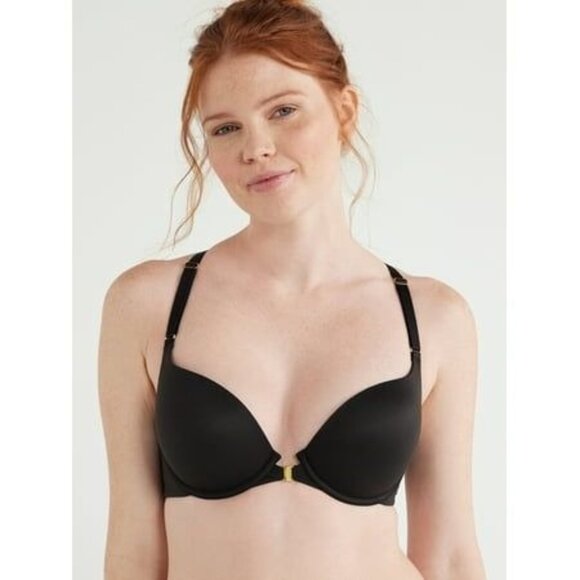 Joyspun Women S Front Close Racerback Push up Bra BLACK SIZE 36C NEW - Picture 1 of 1